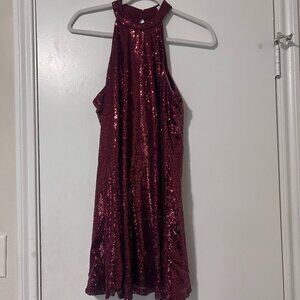 Red Sequin Mini Dress